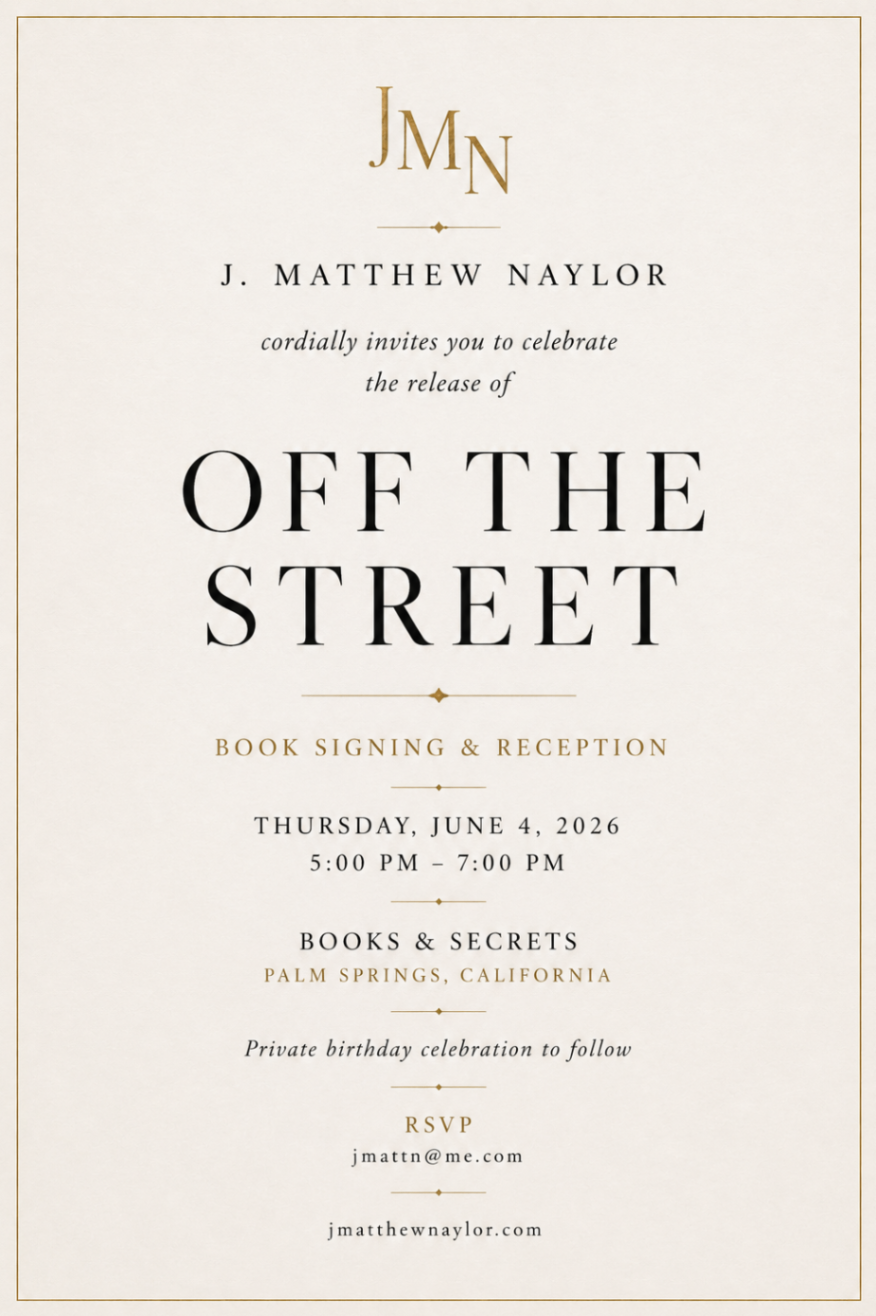 Off the Street Book Signing & Reception
